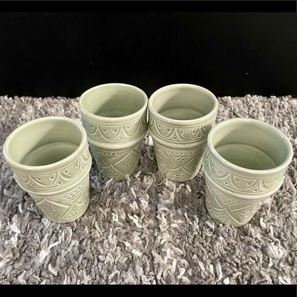 NIB Anthropologie Moroccan Engraved Beldi Cup Set - Picture 4 of 6